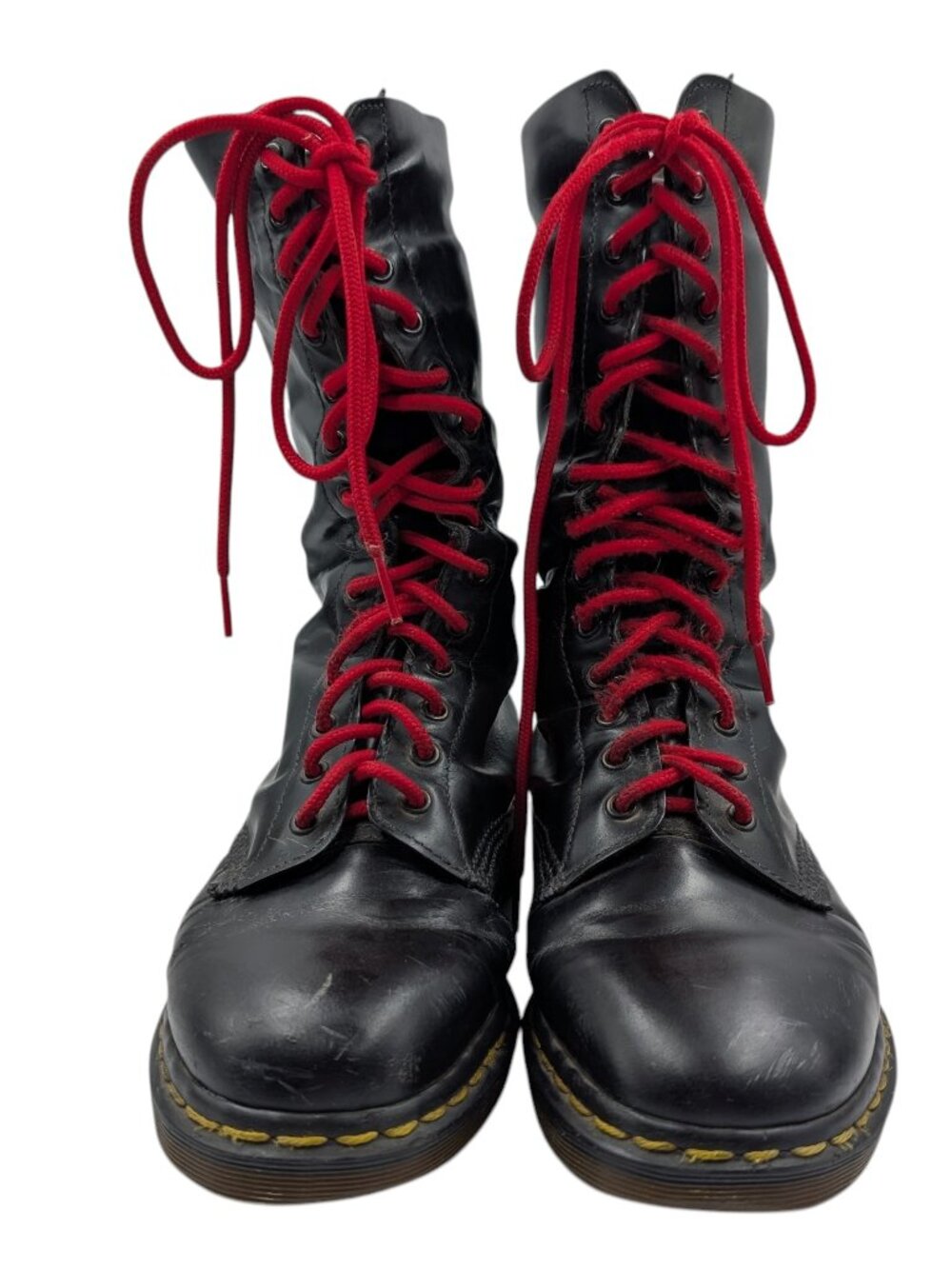 Dr Martens UK8/US9M/10W Black Leather 14 Eye Mid Calf Made England Combat Boots
